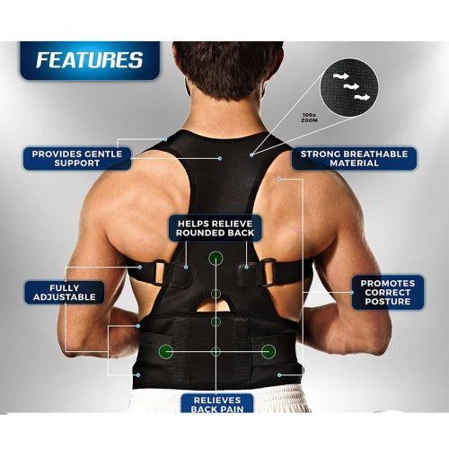 Ceinture Dorsale Réglable Pour Corriger le Dos Orthèse Maintien de Posture PEALDOOTORS 