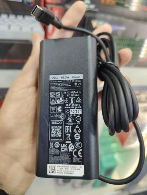 شاحن حاسوب محمول دال أصلي شارجور دال تيبسي أوريجينال chargeur type C Dell 65w original USB-C charger