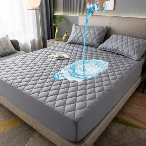 Ensemble 3Pcs Couvre lit imperméable 2 Places Avec 2 Couvre Oreillers épais