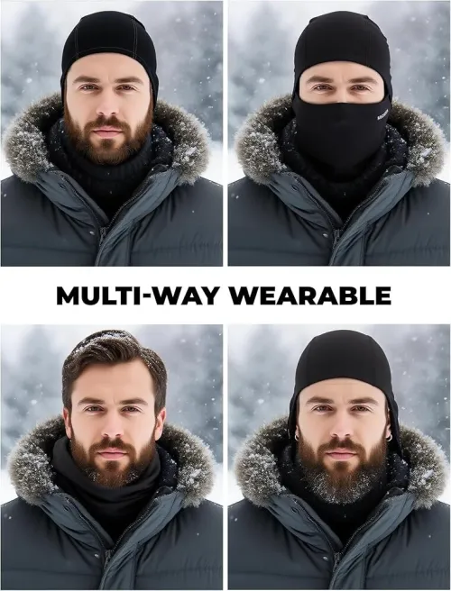 Cagoule de Ski Moto Élastique RespiranteThermique pour Adulte Noir nt Thermique pour Adulte Noir