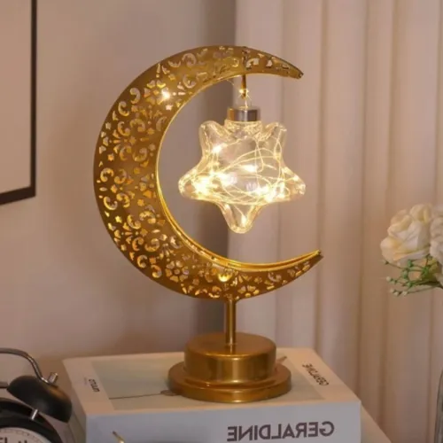 Lampe de table LED en forme de lune décoration Ramadan  مصباح ديكور رمضان