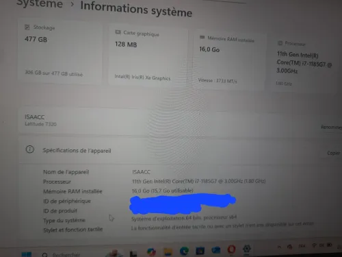 Dell Latitude i7 11ème 