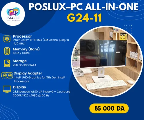 ALL IN ONE POSLUX G24-11 11EME 8G/256SSD 24 POUCE