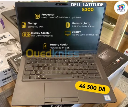 LAPTOP DELL LATITUDE 5300 /CPU I3 8TH /RAM 8G /256 SSD /13 POUCE