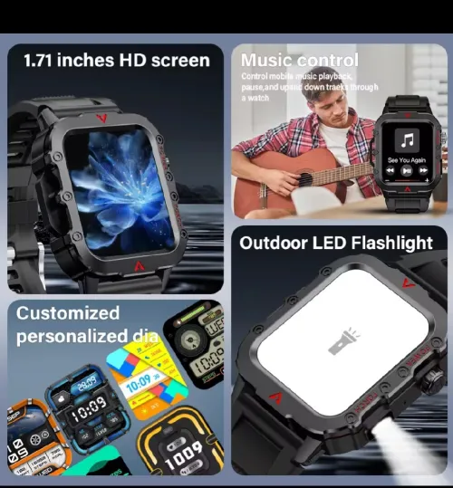 Smartwatch LAXASFIT, LED, Bluetooth, parlant , Multi Sport Mode, surveillance de la santé.
