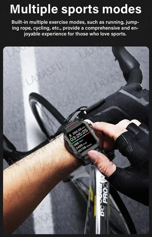 Smartwatch LAXASFIT, LED, Bluetooth, parlant , Multi Sport Mode, surveillance de la santé.