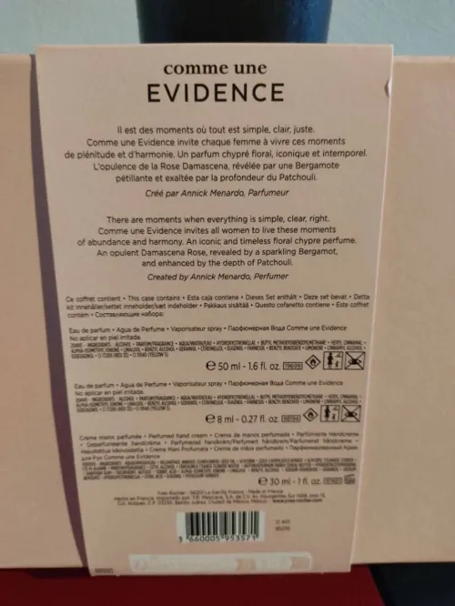 COFFRET YVES ROCHES EVIDENCE 3 PCS