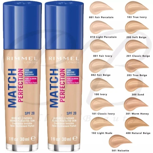 Rimmel London Fond de teint match perfect et Fond de teint Rimmel London 400 natural beige 30 ml