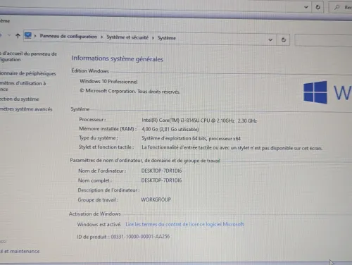 HP PROBOOK 650 G4 /I3 8EME /4G /128 SSD /15.6 +GRAVEUR DVD