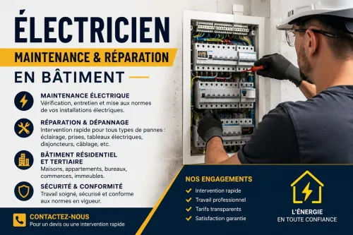 Électricien  Maintenance et Réparation en Bâtiment