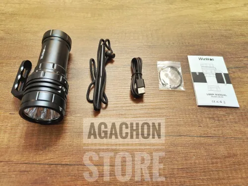 Lampe Torche WURKKOS DL46 - 20000 Lumen Chasse Sous Marine Plongée (Rechargeable)