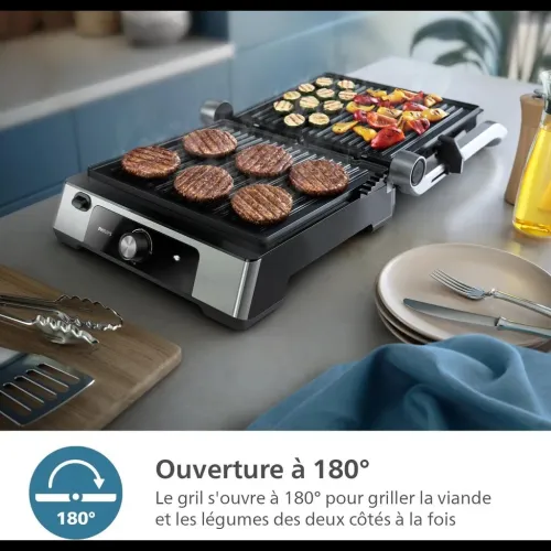 PANINEUSE PHILIPS CONTACT GRILL 2200WATT SÉRIE 5000 HD6301/90  / 180 DEGRÉ