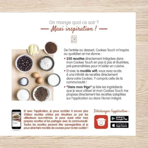 COOKEO TOUCH WIFI CONNECTÉ MOULINEX 6L 13 PROGRAMME CE902800 