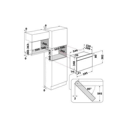 MICRO-ONDE ARISTON HOTPOINT ENCASTRABLE 22L 750WATT MN212IXHA 