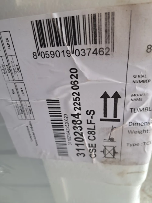 SÈCHE LINGE CANDY 8 KG CSE C8LF-S EUROPÉEN 