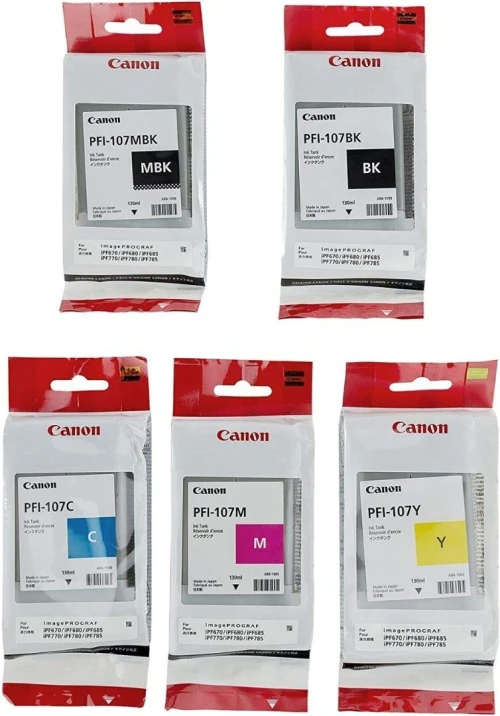 PACK CARTOUCHES CANON PFI-107 - 130ML - ORIGINALES