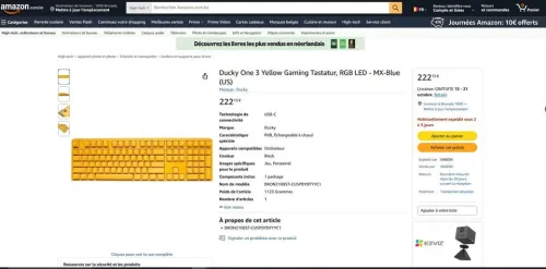 Ducky Channel One 3 Yellow (Cherry MX Speed Silver)