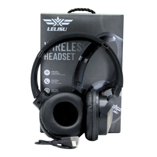CASQUE MICROPHONE BLUETOOTH-TF CARD-AUX SANS FIL LELISU LS-225 BAT 6H