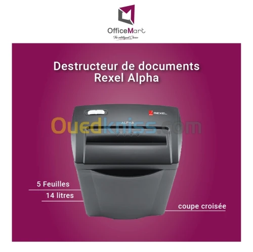 Destructeur de documents  Rexel Alpha 