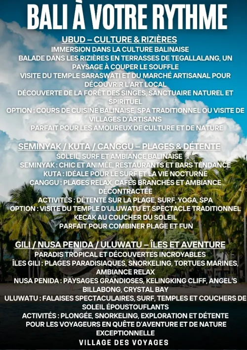 voyage à la carte à Bali