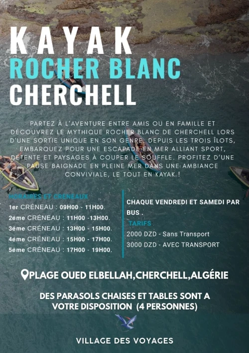  Sortie Kayak & Plage à Cherchell 