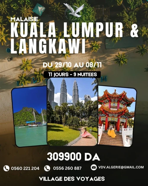 voyage organise KUALA LUMPUR & LANGKAWI - mois d'octobre  