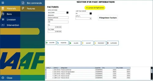 Delphi application réalisation des projets