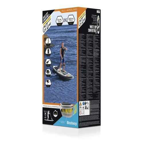 Paddle gonflable HF white cap convertible pompe+rames+chaise 305*84cm 120Kg