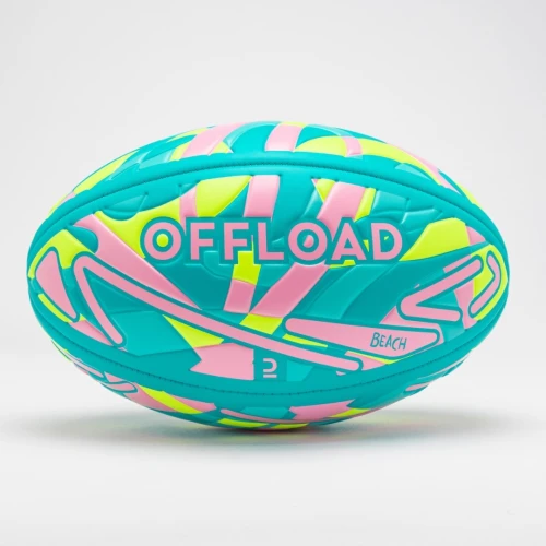 Ballon de beach rugby taille 4 - R100 City bleu jaune fuchsia