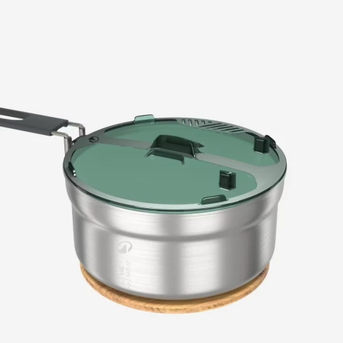 POPOTE CAMP DU RANDONNEUR MH500 INOX + REVÊTEMENT ANTI-ADHÉSIF 2 PERSONNES 2,1L QUECHUA