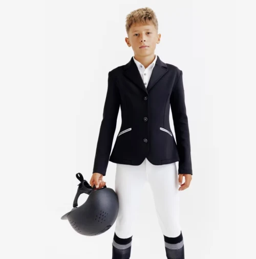Veste de concours équitation enfant - 500 noir