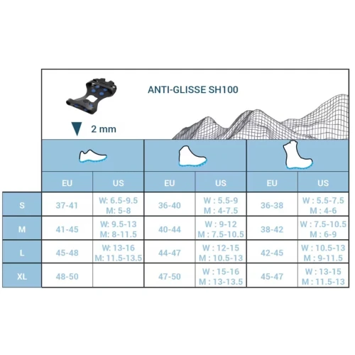 Crampons de randonnée SH100 noir NEIGE 