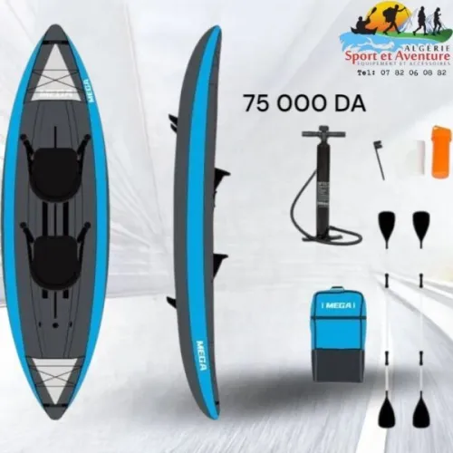 CANOE KAYAK GONFLABLE MEGA 1/2 PLACES BLEU / JAUNE