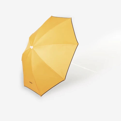 Parasol de plage compact 2 places UPF 50+ diamètre 160cm - PARUV ocre jaune