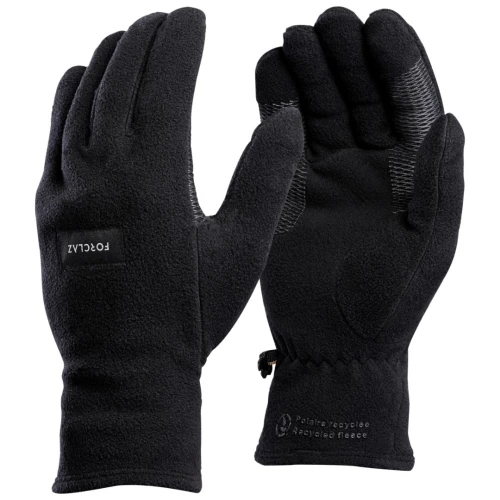 GANTS POLAIRE RECYCLÉS DE TREKKING MONTAGNE - MT100 NOIR - ADULTE