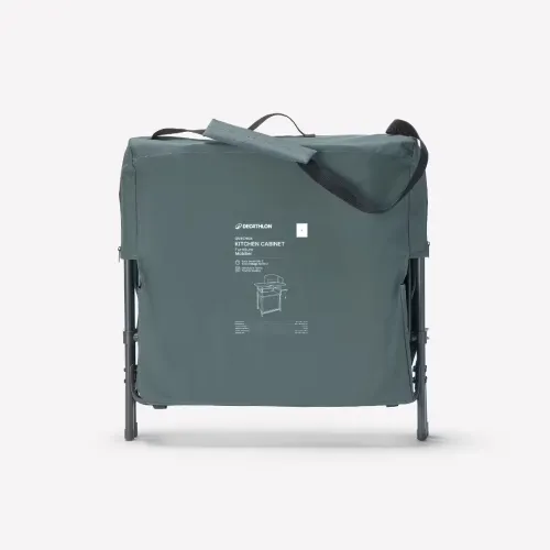 Meuble cuisine de camping L, pliable et avec pare-vent