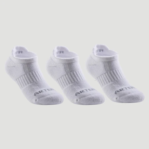 CHAUSSETTES DE SPORT ENFANT BASSES ARTENGO RS 500 BLANC LOT DE 3