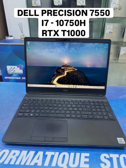 DELL PRECISION 7550 CORE : INTEL i7 - 10750H DISC :  512 GB  (SSD)  RAM : 16 GB RTX T1000 04GB