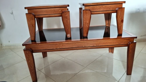 Tables bassea avec 2 Tables gigognes   bois rouge 1er choix