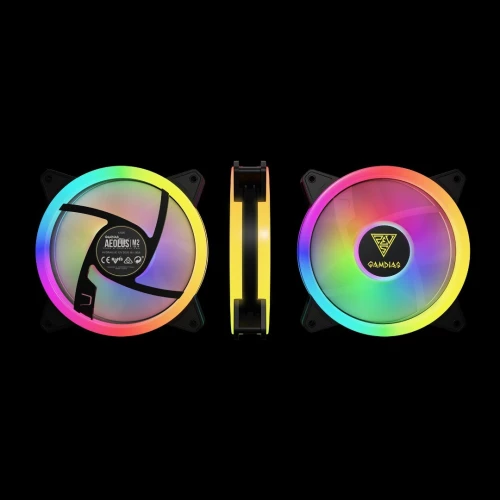  Pack Ventilateurs GAMDIAS AEOLUS M2 - 4 x 120 mm RGB ( BLACK AND WHITE )
