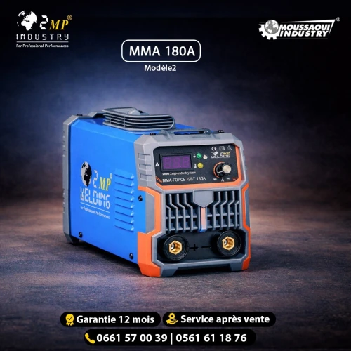 POSTE À SOUDER PORTATIF MMA-FORCE 180A IGBT INVERTER - 2MP INDUSTRY SPA