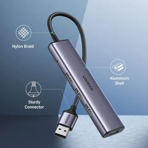 UGREEN USB 3.0 TO 4*USB 3.0 HUB + TYPE-C 5V EXTERNAL POWER CM473
