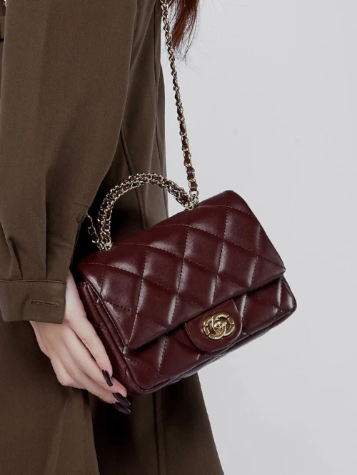 Sac métallique chaîne matelassé style Chanel nouveau modèle 2026 polyvalent à main bandoulière vintage femme