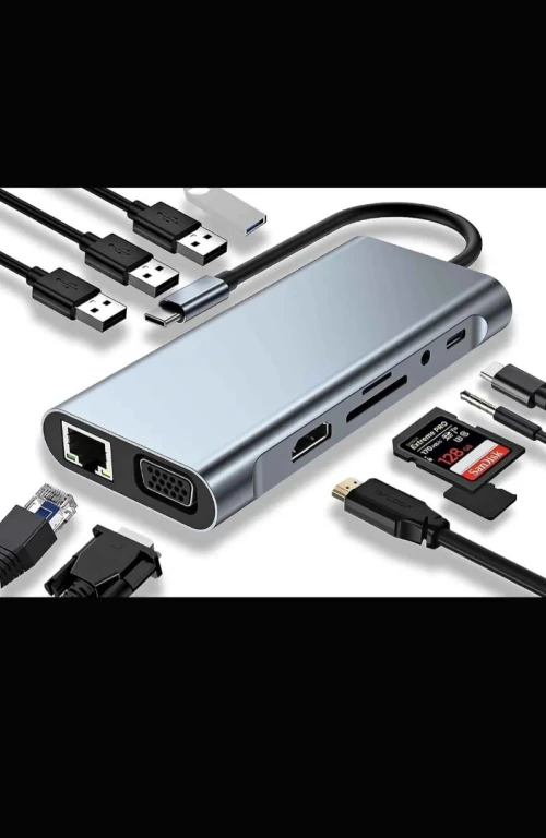Tybe_c to HDTV 11in 1 adapter  محول وموزع منافذ 11 في 1  Hub 11-in-1 / Docking Station)