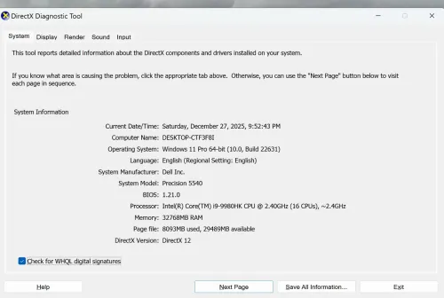Dell Precision 5540 i9