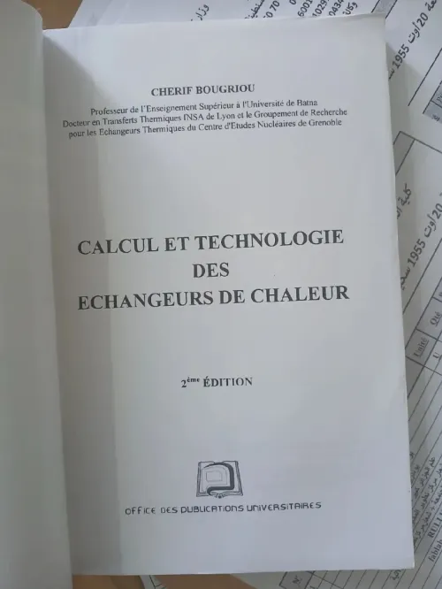 Livre Calcul et technologie des échangeurs de chaleur