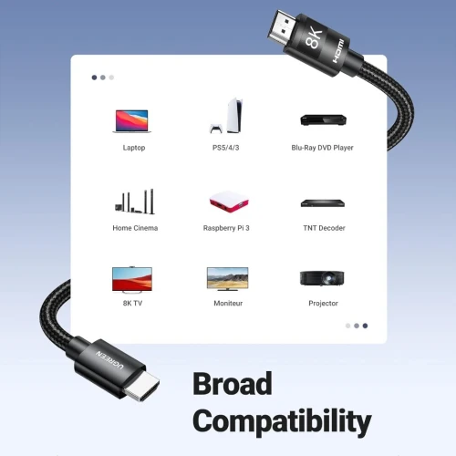 CÂBLE HDMI 2.1 UGREEN 1/2/3/5 M