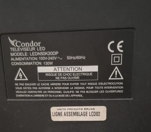 Téléviseur Condor 50" LED full HD