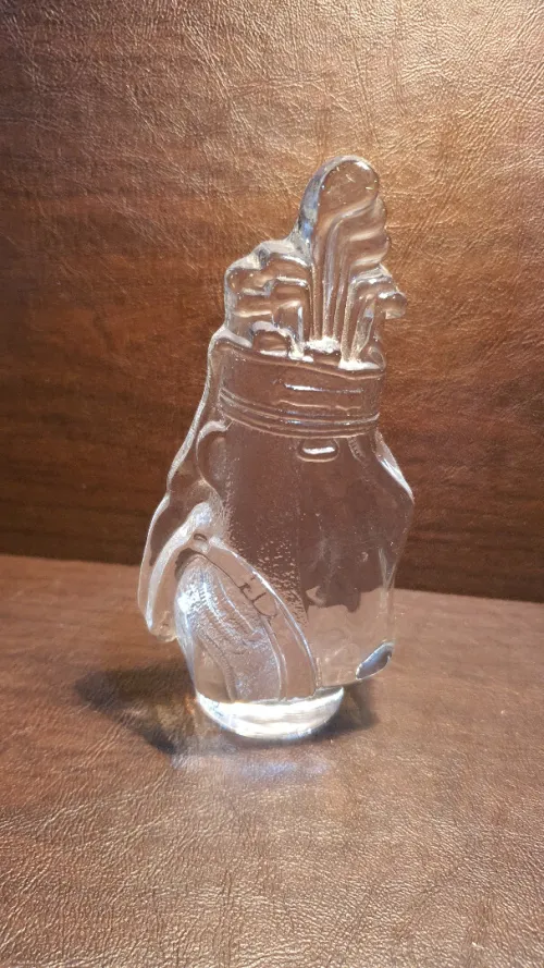 Vintage Presse-papier en cristal Club de Golf taillé à la main Nybro made in Sweden 80's