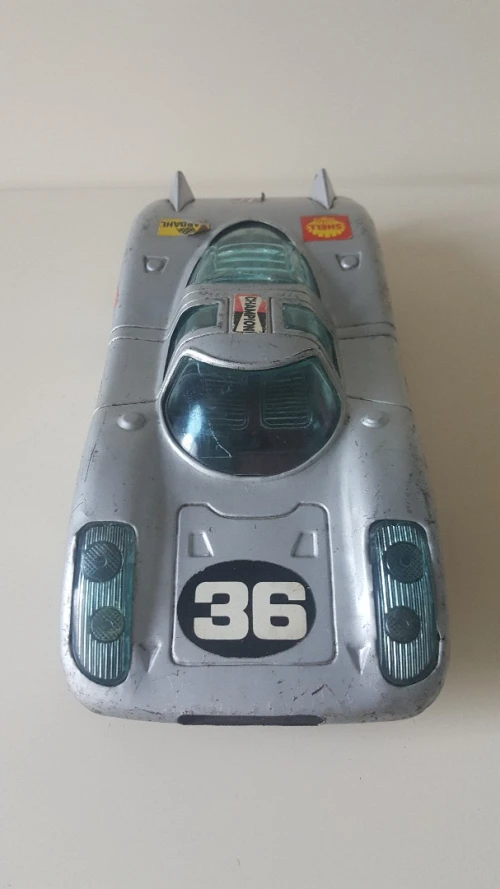  Voiture de collection Porsche 917 en tôle made in Japon Asahi 26 cm 